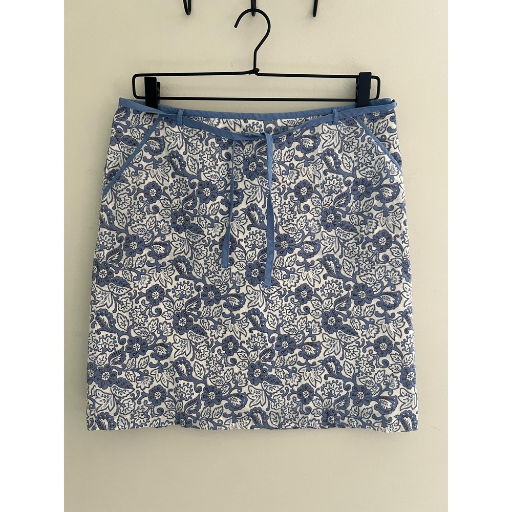 Vintage American Eagle Outfitters Mini Skirt 6 Blue Floral Pockets Boho Y2K